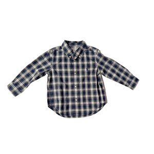 Ralph Lauren Long Sleeve Button Down blue/white Plaid Shirt Size 24 months Baby
